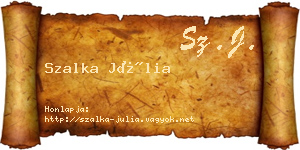 Szalka Júlia névjegykártya